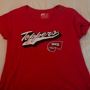 russel athletics red short sleeve tee